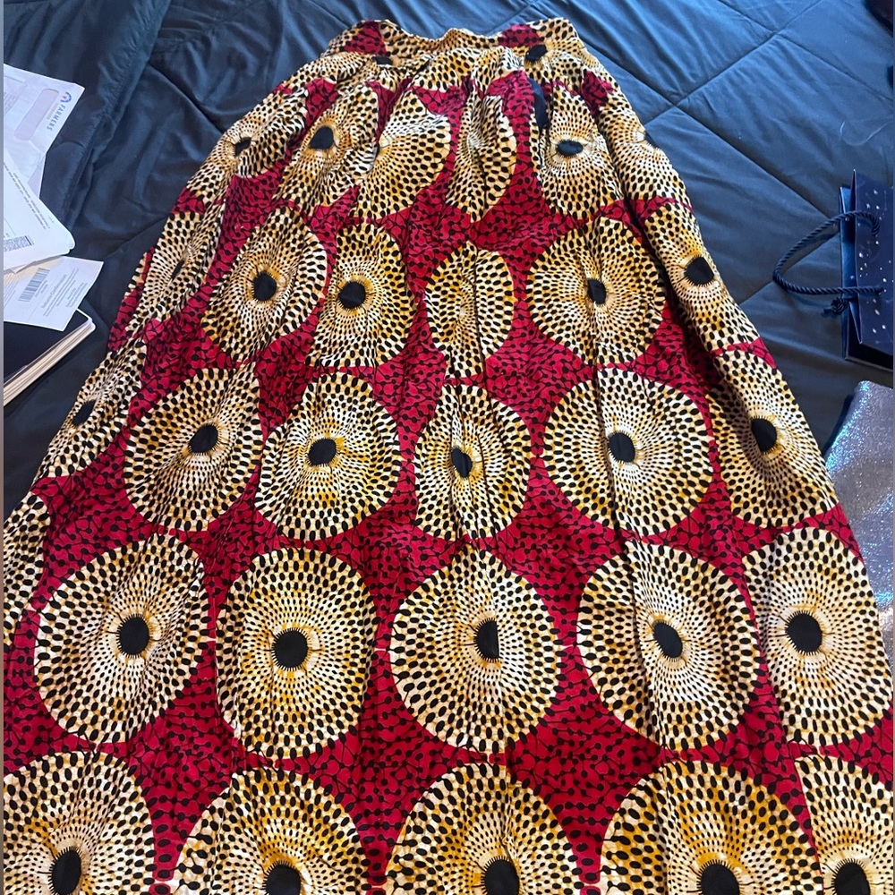 African print maxi skirt